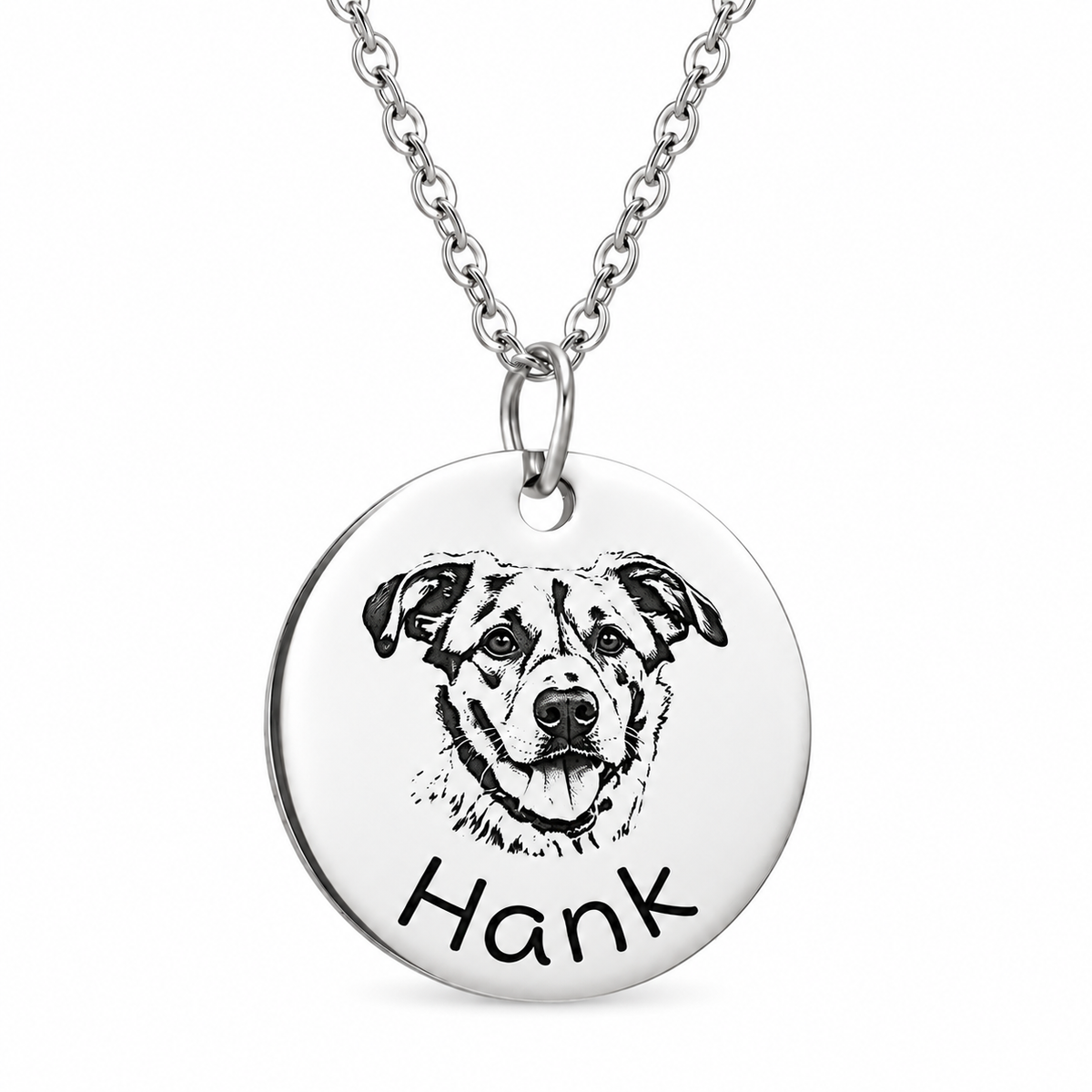 Custom Laser Engraved Pet Portrait Necklace From Photo