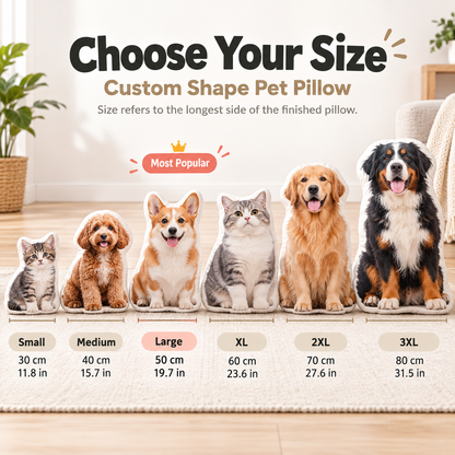 Custom Pet Shaped Pillow From Photo – Personalized Dog & Cat Cushion