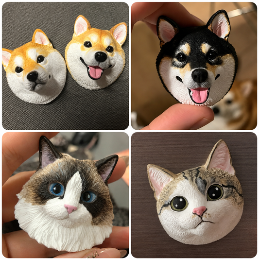 Custom 3D Pet Portrait Fridge Magnet