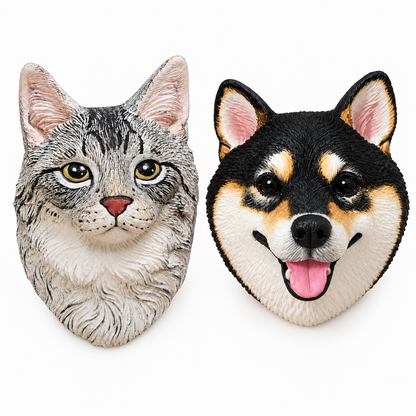 Custom 3D Pet Portrait From Photo – Fridge Magnet or Keychain