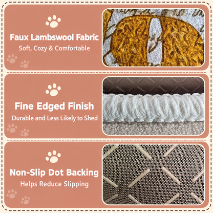 Custom Pet Portrait Dollar Bill Rug – Faux Lambswool Entryway Mat & Bedside Runner