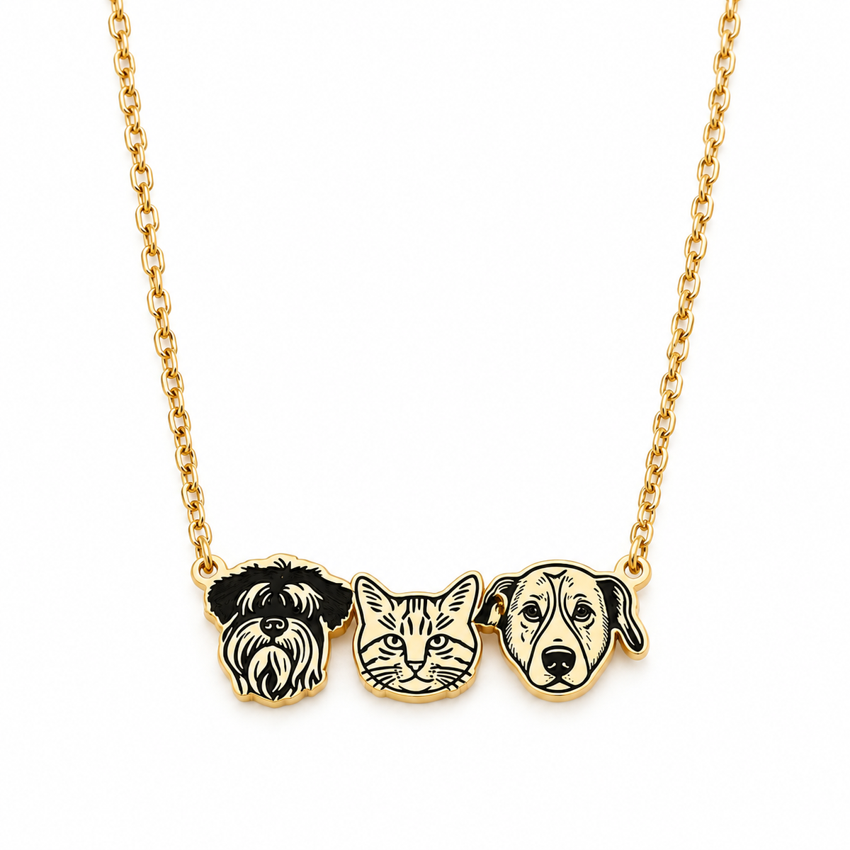Custom Pet Portrait Bracelet or Necklace, Personalized Engraved Pet Jewelry with Custom Text, Stainless Steel