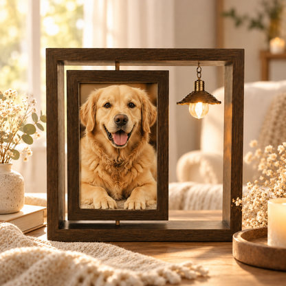 Custom Pet Memorial Photo Frame with Light