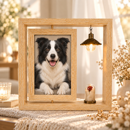 Custom Pet Memorial Photo Frame with Light