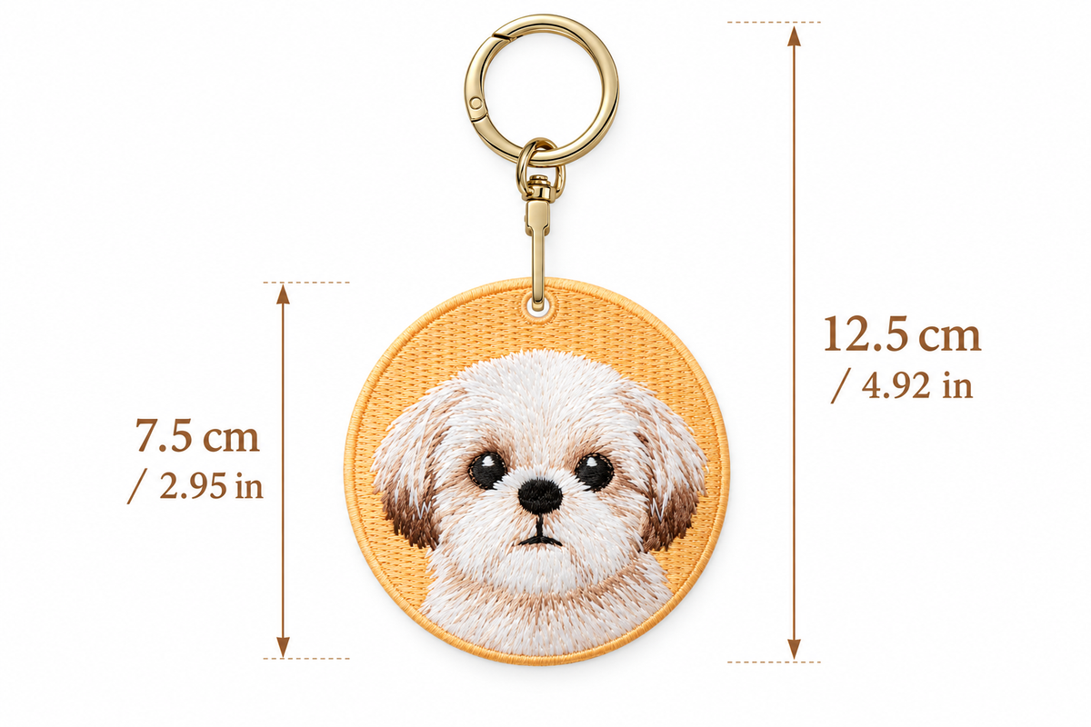 Double-Sided Embroidered Pet Keychain – Dog & Cat Designs