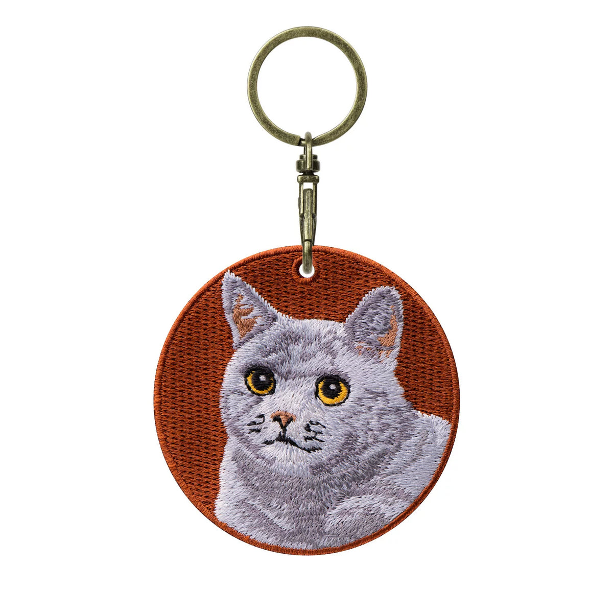 Double-Sided Embroidered Pet Keychain – Dog & Cat Designs