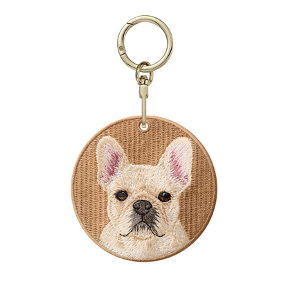 Double-Sided Embroidered Pet Keychain – Dog & Cat Designs