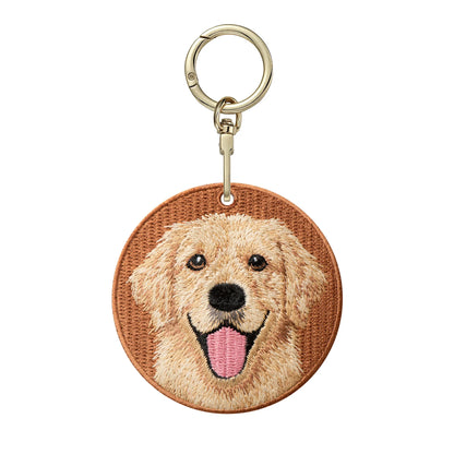 Double-Sided Embroidered Pet Keychain – Dog & Cat Designs