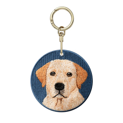 Double-Sided Embroidered Pet Keychain – Dog & Cat Designs