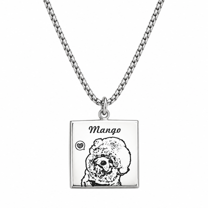 Custom Pet Photo Necklace – Personalized Stainless Steel Pendant