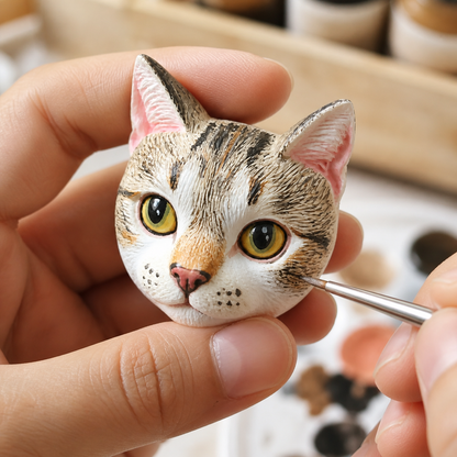 Custom 3D Pet Portrait From Photo – Fridge Magnet or Keychain